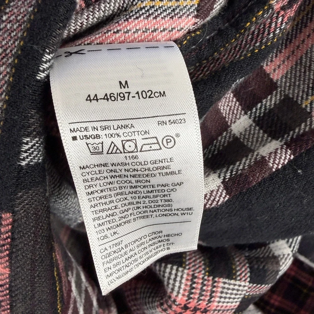 Banana Republic Shirt Mens M Black Plaid Patchwork Shacket Heavy‎ Flannel